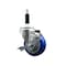 Service Caster 3.5'' Blue Poly Swivel 7/8'' Expanding Stem Caster with Brake SCC-EX20S3514-PPUB-BLUE-TLB-78 - alternate 1